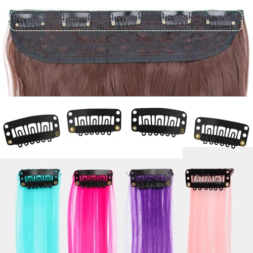 MUIIGOOD 25Pcs U-Shape Snap Clips for Hair Extensions & Wigs