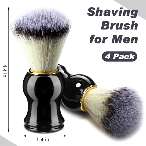 Patelai 4-Pack Handcrafted Shaving Brushes for Men - Premium Bamboo & Synthetic Bristles
