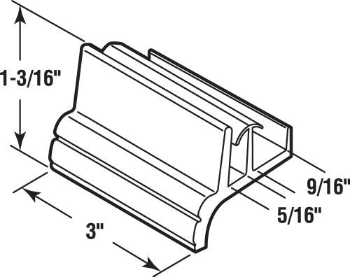 Prime-Line Tub Enclosure Bottom Guide for Shower Doors - Clear Vinyl Snap-In
