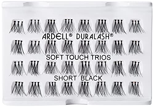 Ardell Soft Touch Trio Individuals Knotted Short Black Lashes Pack of 2 (1 Count per Pack)
