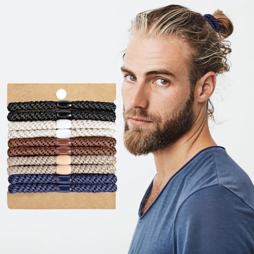 Durable Braided Hair Ties for Men - 10Pcs No-Crease Design