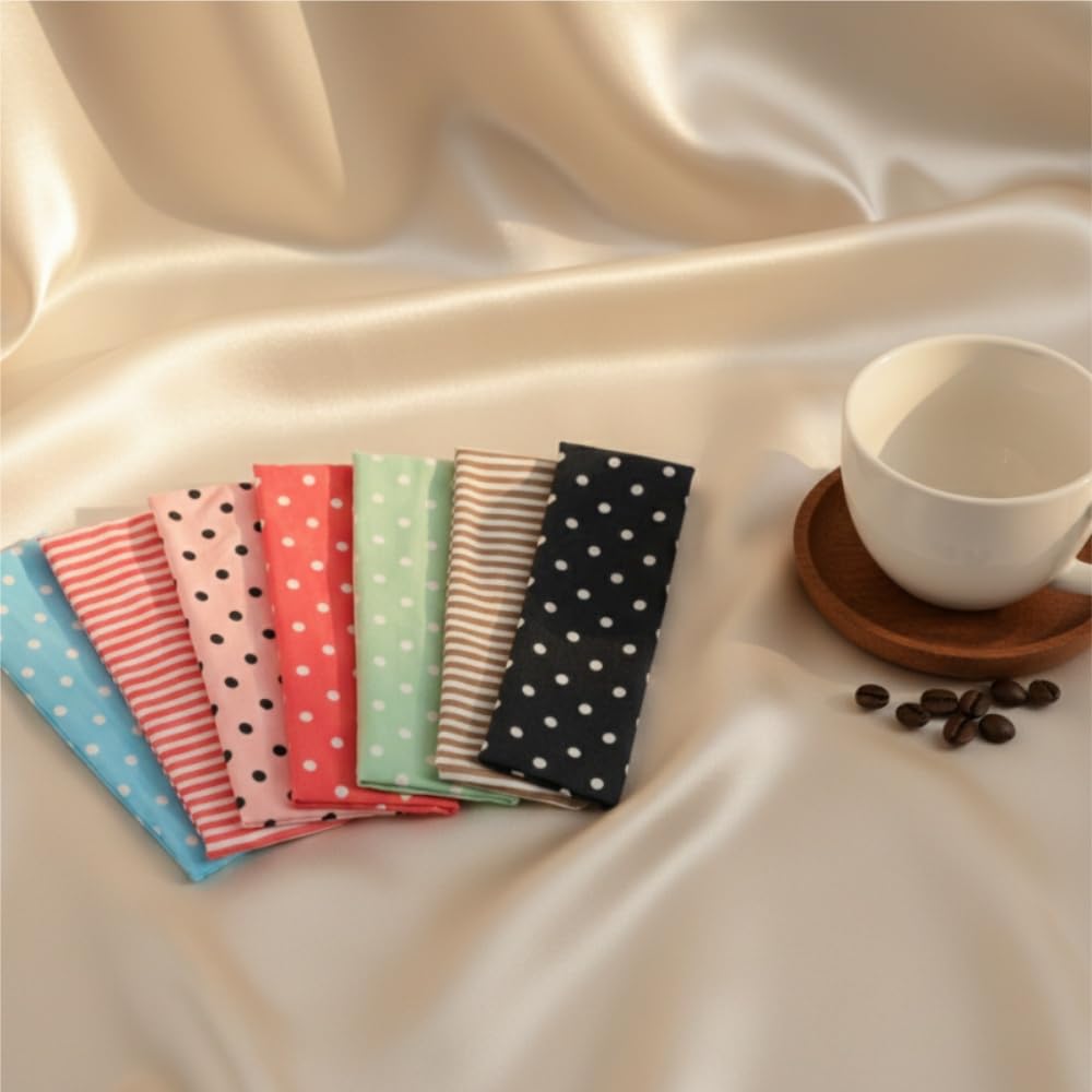 Anvnkl Stripe Headbands for Women 7 Pack Non Slip Soft Fabric Elastic for Girls Daily Cute Hairbands,Women's Fashion Headbands Polka Dot Headband