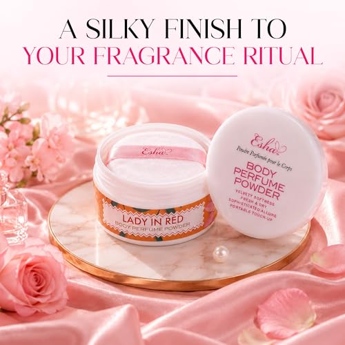 Esha Lady In Red Body Perfume Powder - Silky Talc-Free Formula