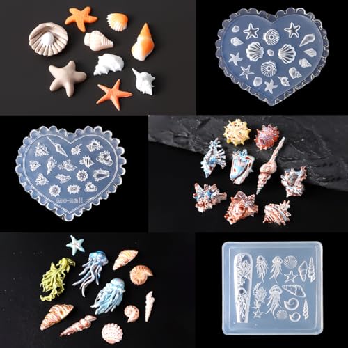 3D Silicone Nail Molds - Ocean Themed Starfish & Shell Designs (3Pcs)