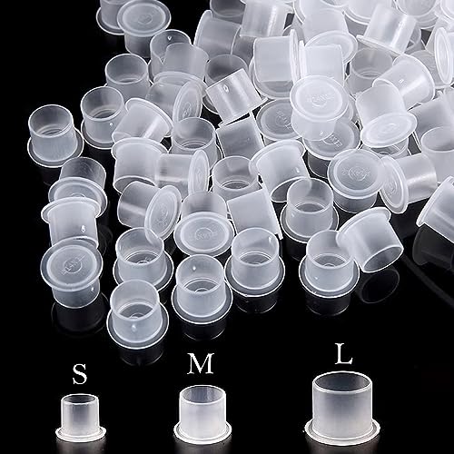 Urknall 300pcs Disposable Tattoo Ink Caps with Bases - Mixed Sizes