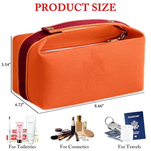 Fammart Waterproof Canvas Travel Makeup Bag with Pockets