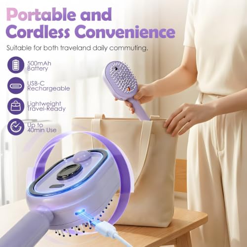 Cushry Electric Spray Air Cushion Massage Comb - Purple Hair Brush