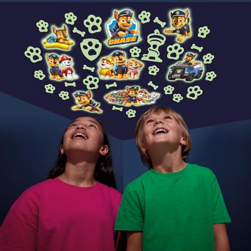 Paw Patrol Glow-in-the-Dark Wall Decor - 30 Self-Adhesive Shapes