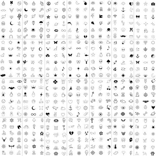 Cute Temporary Tattoos Pack - 28 Sheets 504 PCS Kids & Adults, Water-Resistant Body Art