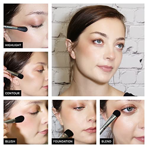 AOA Studio Silver 10-Piece Vegan Makeup Brush Set - Full Face & Eye Tools