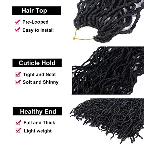 18 Inch Soft Locs Crochet Hair, 6 Packs Faux Locs for Black Women - 1B