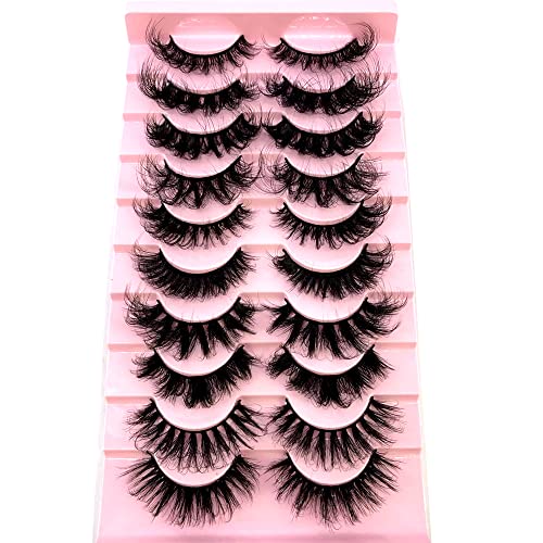 HBZGTLAD MX-3 3D Curl Winged False Eyelashes Natural Fluffy Mink Look