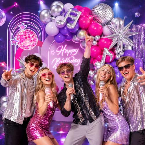 Kpop Balloon Garland Arch Kit - 176pcs Pink & Purple Decor