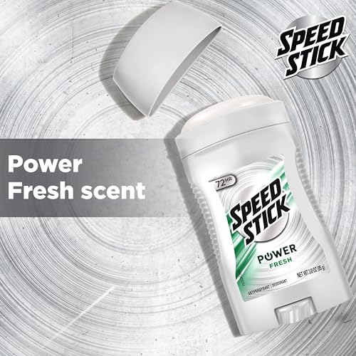 Speed Stick Power Antiperspirant Deodorant for Men, Fresh Scent, 4 Pack - 72 HR Odor Protection
