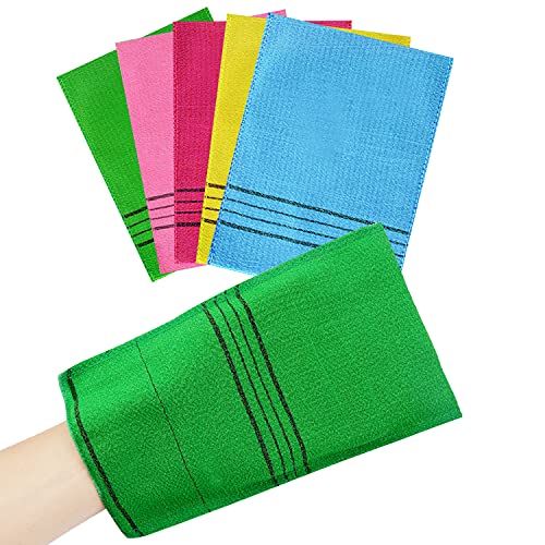Korean Exfoliating Mitts - 6 Pcs Colorful Washcloth Set