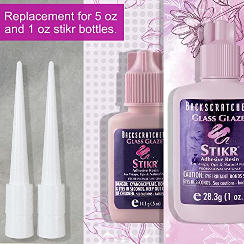 Nail Extension Nozzle Tips for Silk Wrap & Fiber Glass Adhesive - Replacement for Stikr