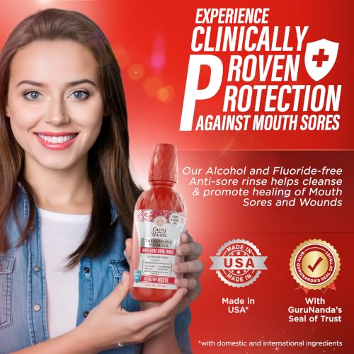 GuruNanda Mouth Sore & Canker Sore Rinse, 1.5% Hydrogen Peroxide, 16 oz (2 Pack)