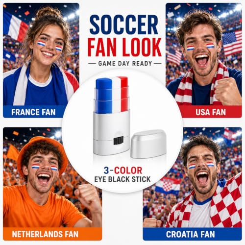 Go Ho Red White and Blue Eye Black Stick - Patriotic Face Paint