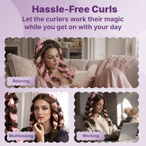 Goody Satin Heatless Hair Curler with 4 Rods for Damage-Free Curls