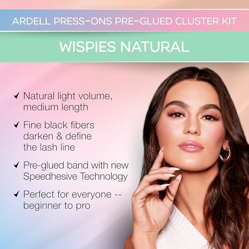 Ardell Press On Lashes Wispies Natural – 12 Pre-Glued Clusters