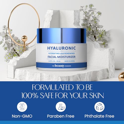 The Beauty Standard Hyaluronic Acid Daily Face Moisturizer 1.69 fl oz — Long-Lasting Hydration & Anti-Aging, Korean Skin Care, Pack of 1