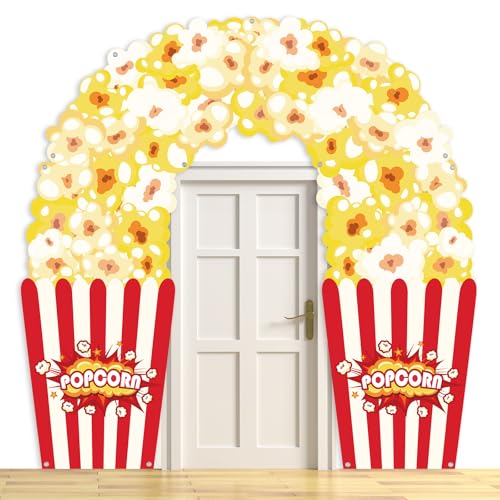 Popcorn Arch Door Banner Set - 3 Pcs Movie Night Decorations