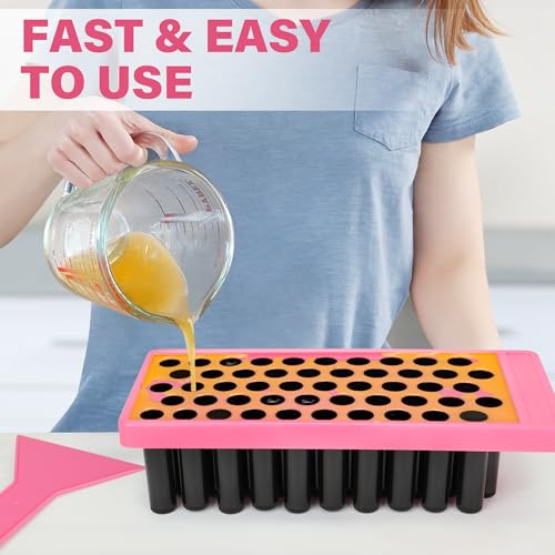 DIY Lip Balm Tubes Kit with Filling Tray & Spatula - 50 Black 4.5ml Containers