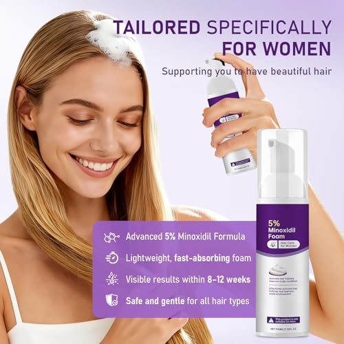 Fugit 5% Minoxidil Foam for Women Hair Growth - Thicker, Fuller Hair, 2 Bottles