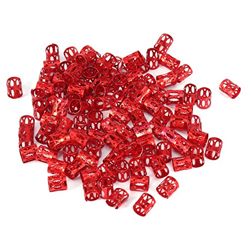 100PCS Colorful Metal Dreadlock Hair Beads & Cuffs for Braiding, Hair Jewelry