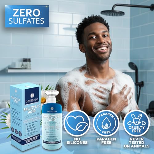 BELLISSO Salicylic Acid Body Wash for Acne & Keratosis Pilaris - 16 fl oz