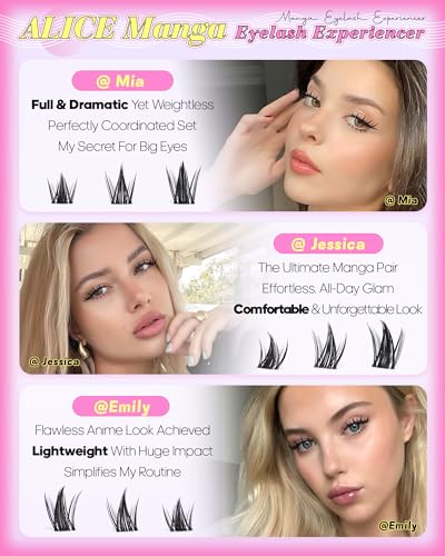 ALICE Manga Lash Clusters Kit with Invisible Band, Bond and Seal