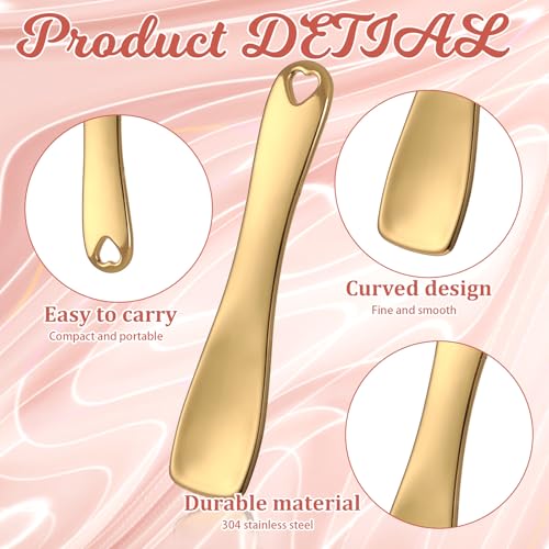 3-Pack Mini Metal Makeup Spatulas - Reusable Stainless Steel Applicators
