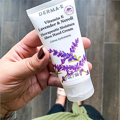 DERMA E Lavender & Neroli Hand Cream 2 Oz - Vegan, Cruelty-Free Moisturizer