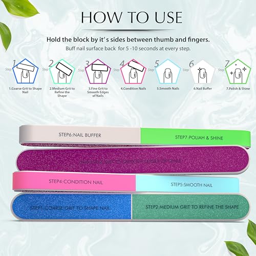 7-Way Nail Buffer Block for Smooth, Shiny Natural Nails