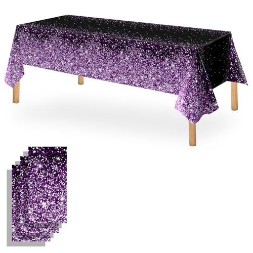 OQOQ Purple Gradient Dots Tablecloths, 3-Pack, 108x54 in