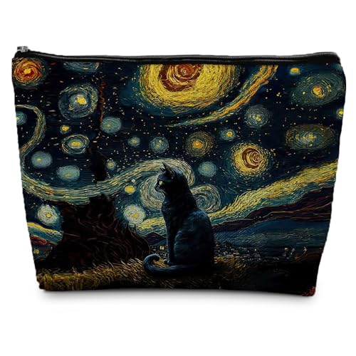 Star Cat Makeup Pouch - Compact Cosmetic Bag for Cat Lovers