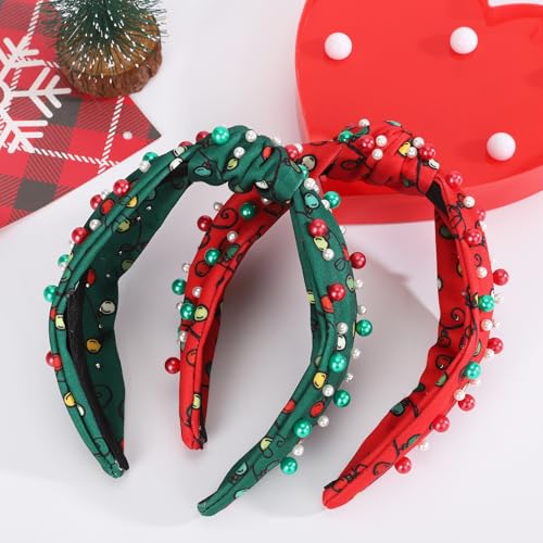 Winthrop 2-Pack Christmas Light String Headband with Rhinestone Crystals