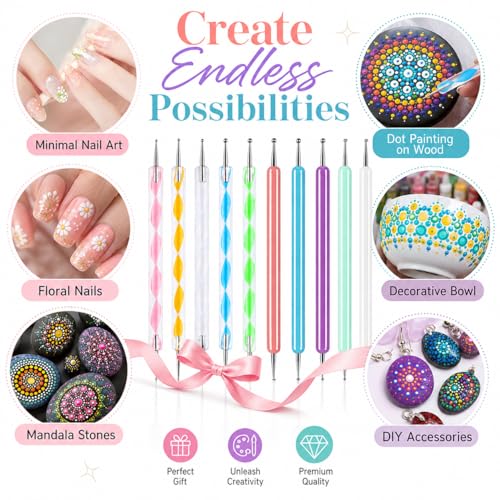 ABenkle 10-Piece Dotting Tools Set for Nail Art & Crafts