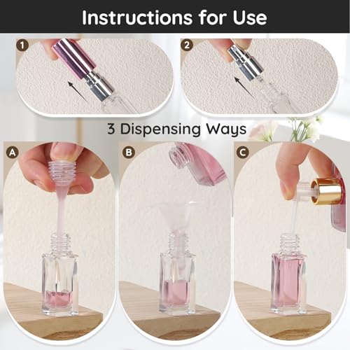 Segbeauty 20pcs Mini Glass Spray Bottles 5ml - Travel Atomizer