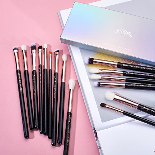Jessup 15-Piece Professional Eye Makeup Brush Set - Soft Blending Brushes