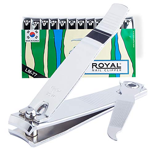 ROYAL Silver Large Nail Clippers with Curved Blades - 12PCS