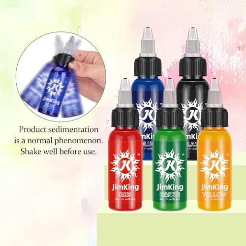 JimKing 30ml Water-Based Tattoo Ink Set - Natural Plant Pigments for Permanent Makeup & Tattoos, Long Lasting & Vivid Colors
