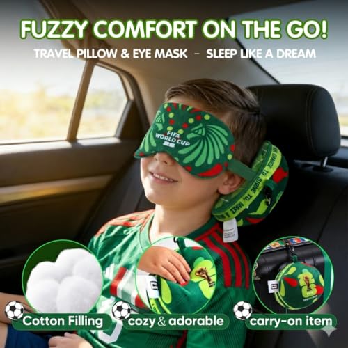 FIFA World Cup 2026 Soccer Ball Travel Pillow & Eye Mask Set