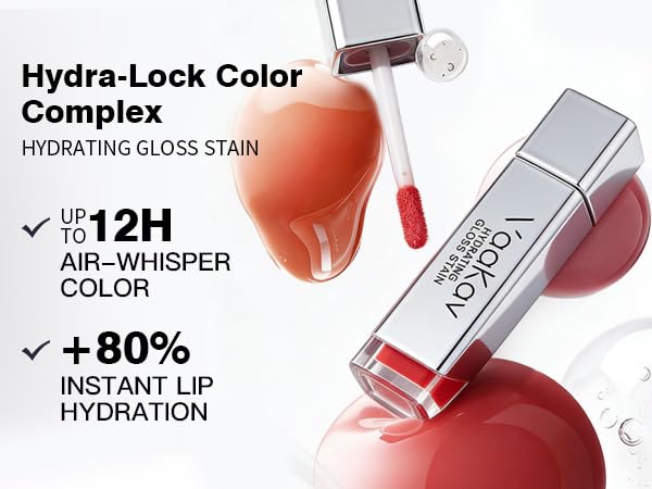 Long-Lasting Waterproof Lip Stain - Hydrating Oil Tint for Soft, Plump Lips | Glossy Finish (03 Cherry Juicy)