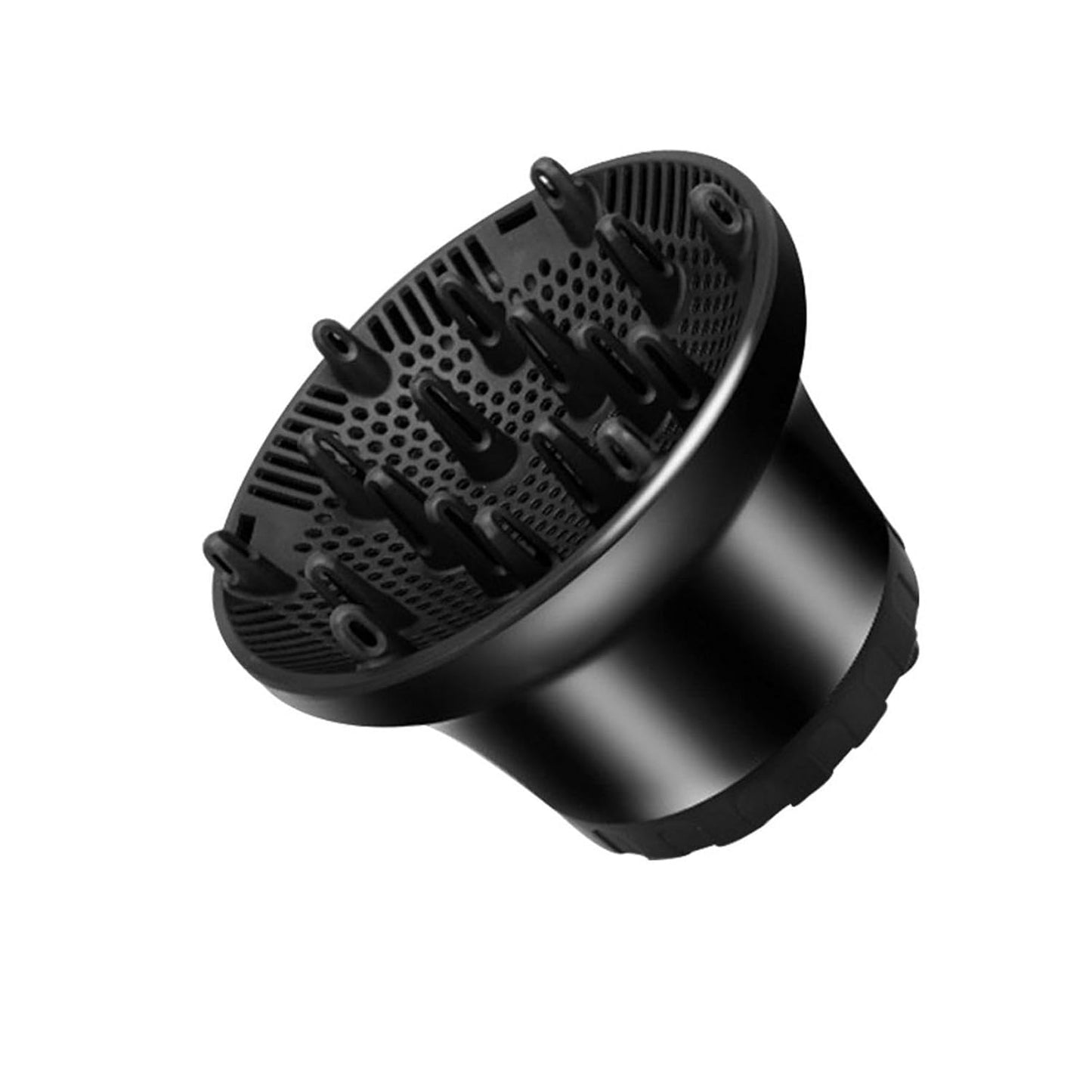 Universal Hair Dryer Diffuser - Curly & Wavy Hair Attachment for Quick Drying | Adjustable 1.4" to 2.6" (Black)