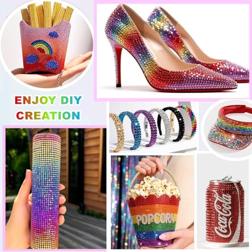 32000PCS Bedazzler Kit with 3mm Multicolor Rhinestones & Glue