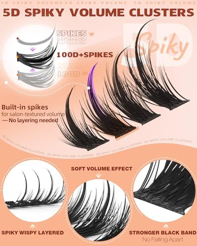 Geeneiya Manga Lash Clusters Kit with Spikes - Spiky Kit for Bold Eye Looks