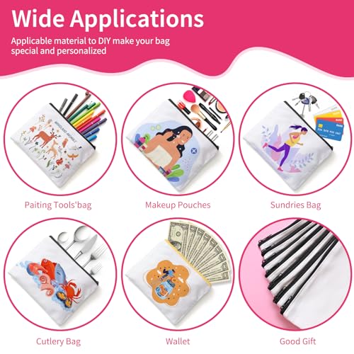 24-Pack Sublimation Blank Canvas Makeup Bags - 7.87 x 5.7 Inch White