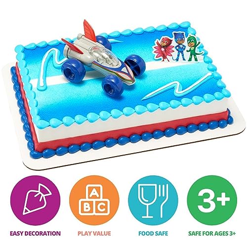 PJ Masks Save the Day Cake Topper with Free-Wheeling Car