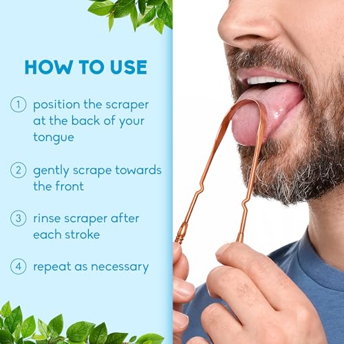 Copper Tongue Scraper (2 Pack) - Eco-Friendly Bad Breath Treatment